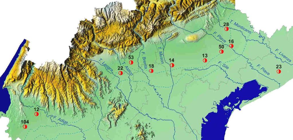 Situazione acque sotterranee al 28 Febbraio Livelli freatimetrici delle stazioni di riferimento della pianura veneta.