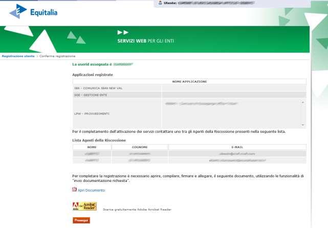 Figura 7: Registrazione Assegnazione Userid Ente e download modulo 2.