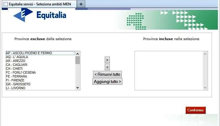 Figura 18: Richiesta Servizio - Form di Selezione Ambiti La figura seguente mostra la pagina web che