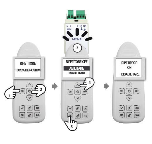 Funzione repeter I dispositivi CH175 possono essere abilitati alla funzione di ripetitore di segnale con l obiettivo di aumentare la copertura della rete radio.