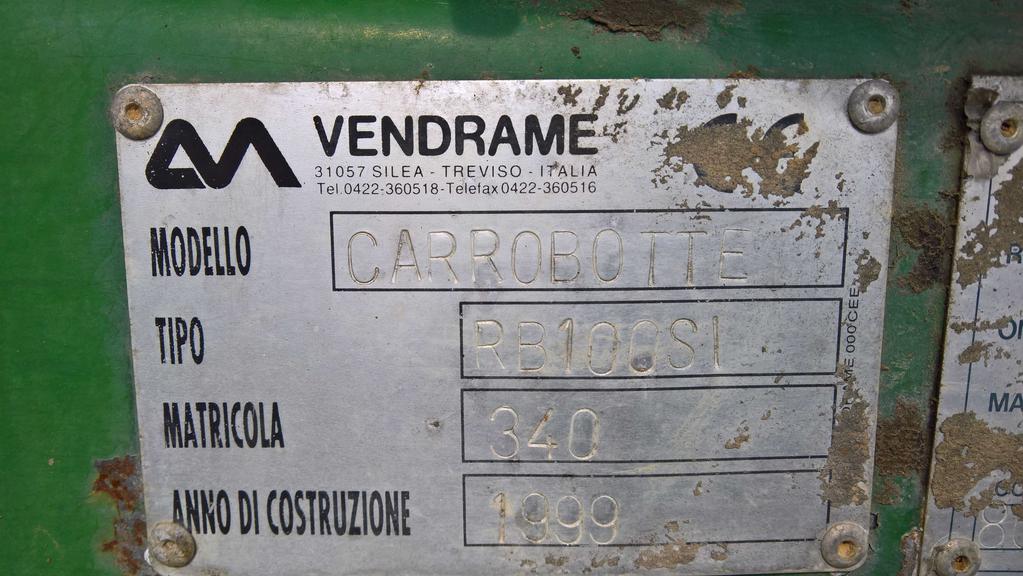 LOTTO 2: Rimorchio Agricolo con Botte marca Vendrame Giovanni mod.