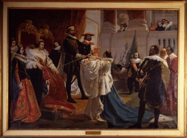 Enrico IV pone la propria spada nelle mani del neonato suo figlio Caironi, Agostino Link risorsa: http://www.