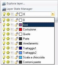 Per impostare un layer come corrente, fai doppio clic su "Esplora Layer", o sul pannello Layer e selezionarlo dal menu.