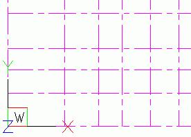 Utilizzando la stessa procedura, crea gli assi verticali, paralleli ad Y, usando come punti di partenza le seguenti coordinate: 5.32, 0, 0 8.48, 0, 0 10.64, 0, 0 13.30, 0, 0 15.