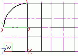 Esempio: Disegno di un arco da un punto iniziale, un punto centrale e un punto finale Successivamente, crea il contorno della parete circolare. 1. Sulla scheda Inizio, sul pannello Disegno, clicca. 2.