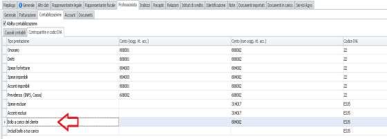 valorizzare il conto del PdC di Gestione Contabile che deve essere utilizzato.