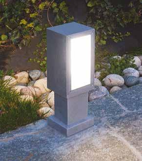 Wall or ground outdoor luminaire, available with mono-direction or double-direction light constructed of: Painted die-cast aluminium body Satin glass diffuser Aluminium reflector Silicon gaskets