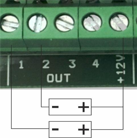 3.4 CONNESSIONI DELLE USCITE Il sistema dispone di 4 USCITE elettriche, controllabili da remoto, per controllare dei dispositivi elettrici.