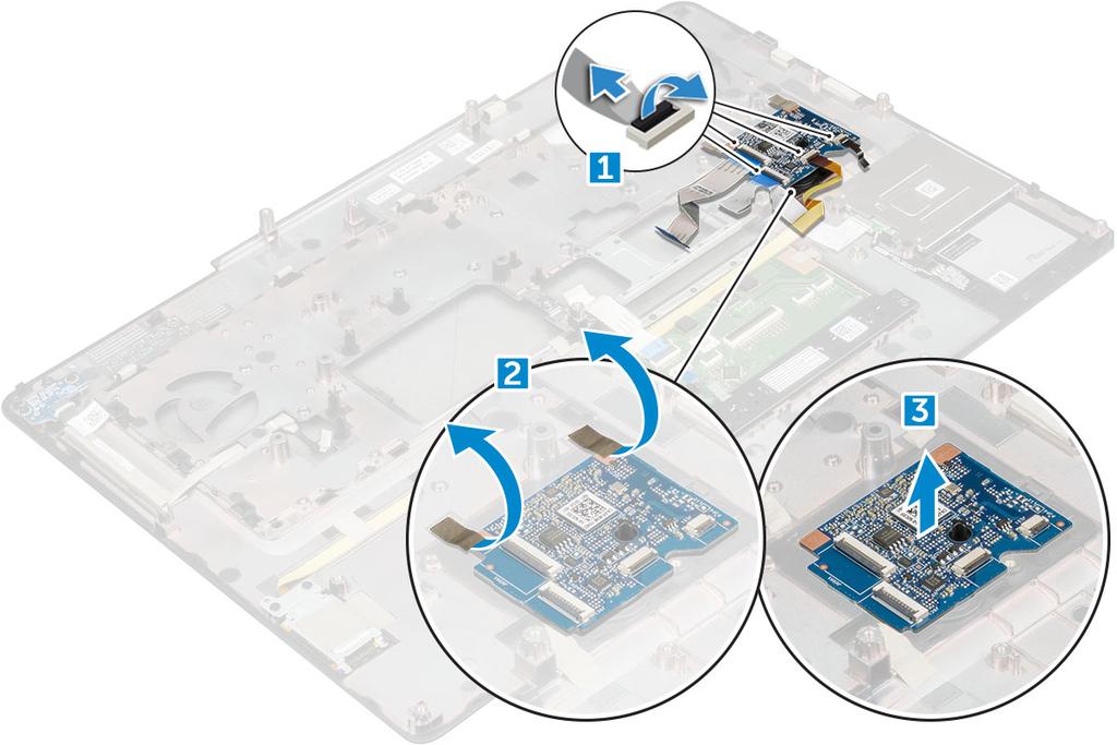 Installazione della scheda USB 1 Posizionare la scheda USB sul computer. 2 Attaccare il nastro adesivo per fissare la scheda USB al computer. 3 Collegare il cavo della scheda USB.