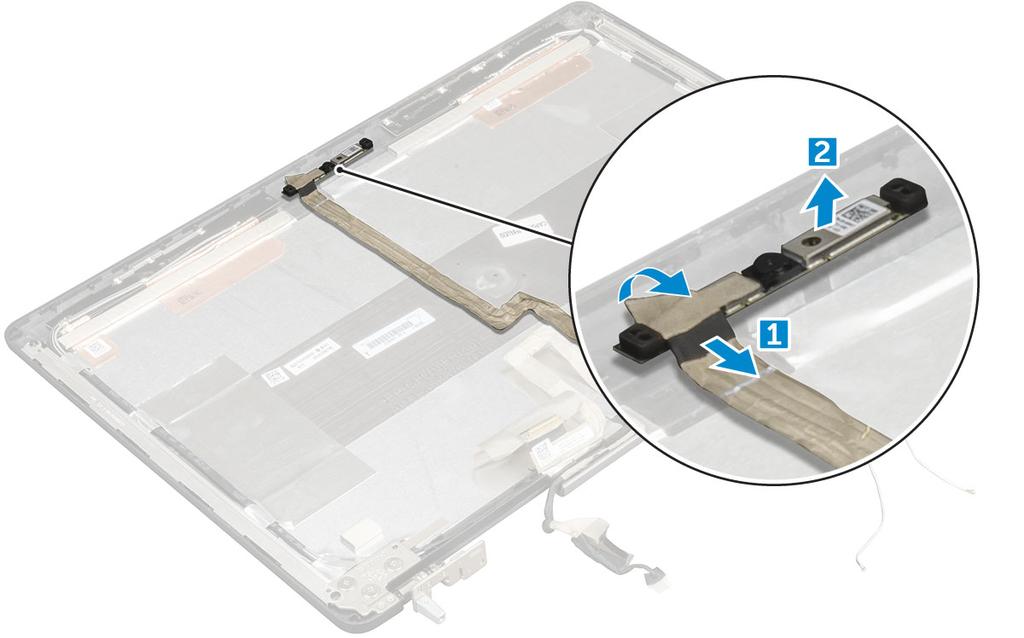 Installazione della fotocamera N.B.: Per i sistemi senza schermo a sfioramento, eseguire le operazioni riportate di seguito. 1 Posizionare il modulo della fotocamera nel relativo slot del computer.