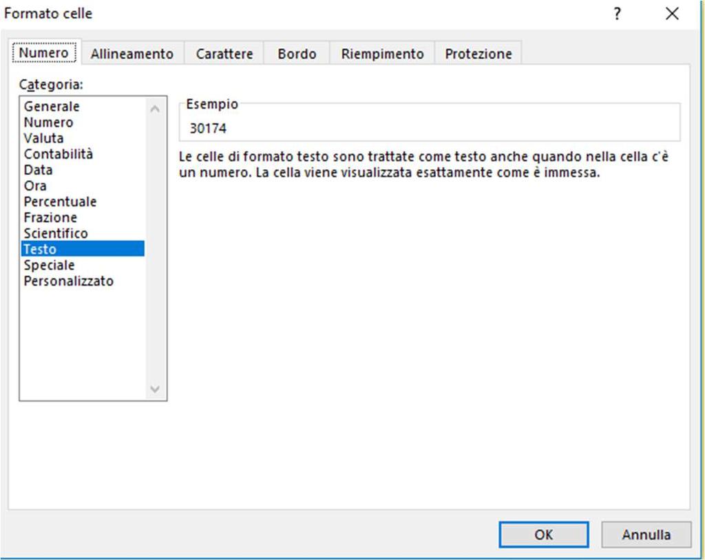 Con il tasto destro selezionare formato celle Selezionare