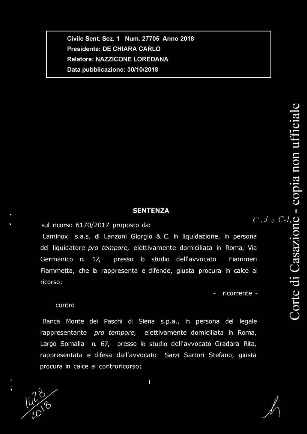 67, presso lo studio dell'avvocato Gradara Rita, rappresentata e difesa dall'avvocato Sarzi Sartori Stefano, giusta procura i1 calce al contro ricorso; l c,j Q C-1, ~ o