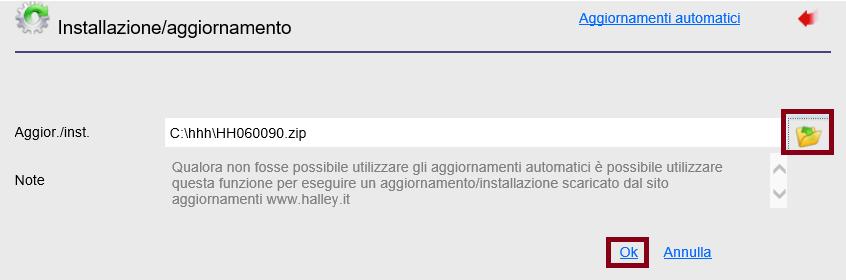 Come eseguire gli aggiornamenti manuali dal client Se si ha la necessità di effettuare degli aggiornamenti di versioni test o scaglionati, è possibile aggiornare il server direttamente da un