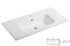 INTEGRATI / MOON Ceramica Lavabo in ceramica, 1 vasca, con troppo pieno integrato e foro per miscelatore Lunghezza 60 cm Bianco Lucido BL CER L MOON 0001 93,45 610-810-1010 175 Lunghezza 80 cm Bianco