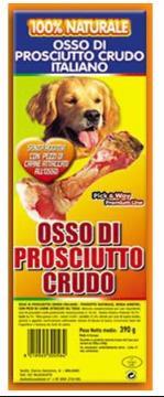 OSSO DI PROSCIUTTO CRUDO ITALIANO CON PEZZETTI DI CARNE ATTACCATI ALL OSSO. ALIMENTO COMPLEMENTARE PER CANI. 100% NATURALE - SENZA ADDITIVI Osso di prosciutto crudo pastorizzato.