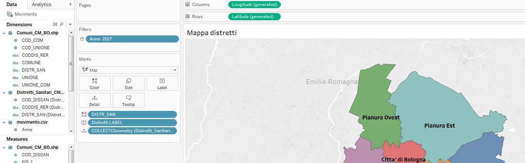 Creazione di una mappa con confini distrettuali