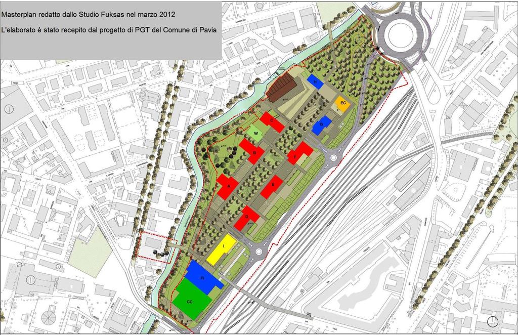 Nell ambito delle aree pubbliche si prevede il mantenimento della stazione di sollevamento esistente attraverso la sua integrazione ambientale nell area a verde.