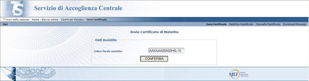 3.2.3 Residenza assistito Il sistema preimposta i dati anagrafici cognome e nome dell assistito/lavoratore (non editabili), se il CF non ha corrispondenza anagrafica viene data, invece, specifica