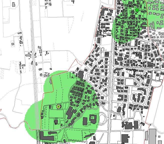 Di seguito si riportano degli estratti di mappa che mostrano i valori di campo elettromagnetico prima e dopo l installazione degli impianti in cosito di H3G-gestore generico rispettivamente in zona