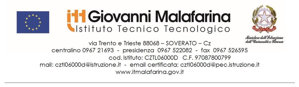 ISTITUTO TECNICO TECNOLOGICO G. MALAFARINA SOVERATO (CZ) N Prot.: 0001983/20