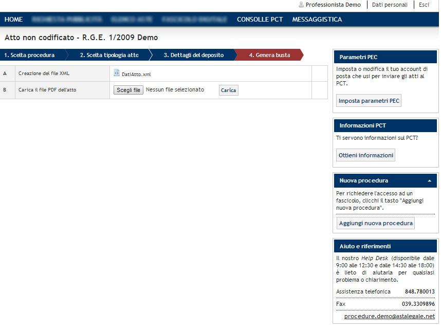 Figura 7 - Inserimento documento in formato PDF Una volta caricato il documento l'utente può procedere alla firma dei documenti allegati mediante il dispositivo di firma digitale.