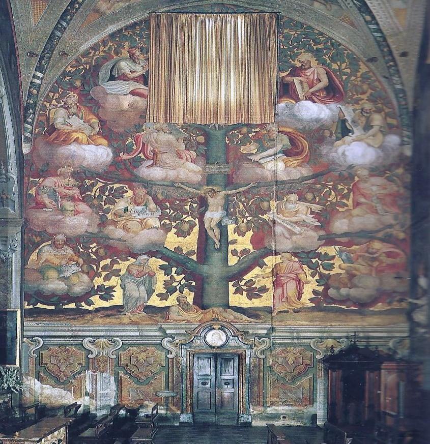 Albero della Vita Nel transetto destro il gigantesco affresco l Albero della vita, opera di tre grandi pittori: Giuseppe Arcimboldo; Giuseppe Meda e G. Battista della Rovere (detto il Fiamminghino).