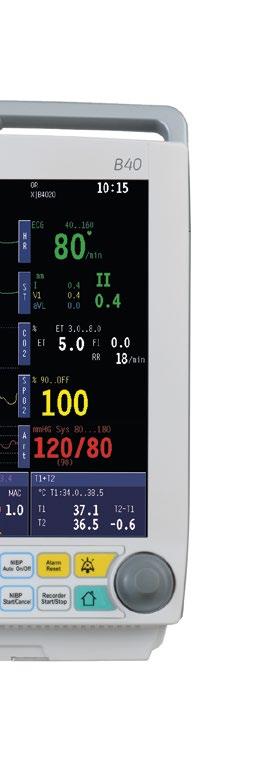 di cura 1 Parametri clinici avanzati Il monitor B40 utilizza le più avanzate tecnologie di misurazione per un monitoraggio del paziente preciso e affidabile: Programma di analisi dell'aritmia EK-Pro