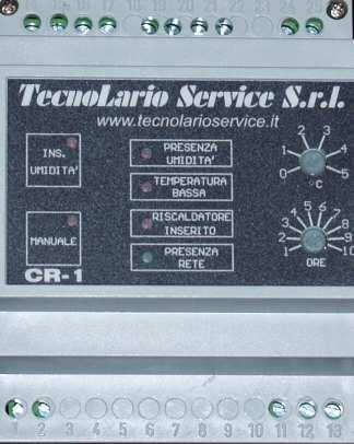 MANUALE CENTRALINA CR-1 CR-1 è una centralina progettata per il risparmio energetico di impianti scaldanti a protezione antighiaccio ed antineve di superfici calpestabili esterne e di tetti e