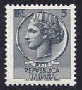 Spl. 1.100,00 484 1956 Siracusana, stelle II. 50 l. (302Ec) stampa fort. spost.