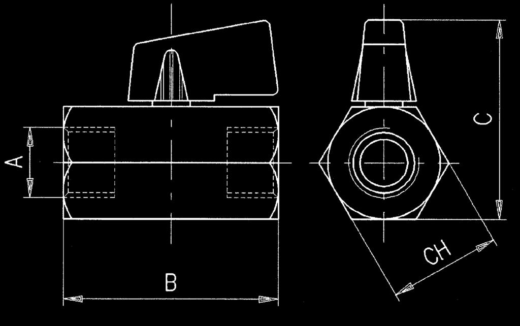 6066 are shutoff valves type ON-OFF. The opening and closing functions are made by hand, acting on the control spindle of the ball with the handle, or operated with a spanner.