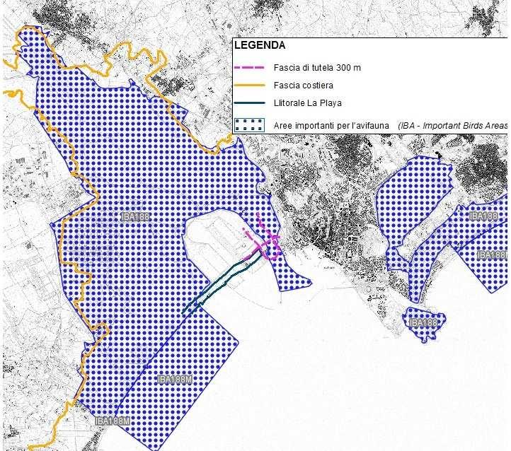 Pag. 46 di 87 Figura 10 - Aree importanti per l avifauna (IBA Important Birds Areas) A livello di area vasta si segnala la presenza dell IBA 188 Stagni di Cagliari distante circa 300 m in direzione