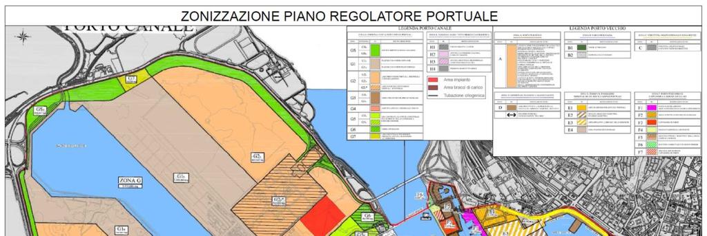 Pag. 85 di 87 Figura 28 - Sub-zonizzazione Porto Canale e Porto Vecchio PRP Dall analisi della zonizzazione del Piano Regolatore Portuale di