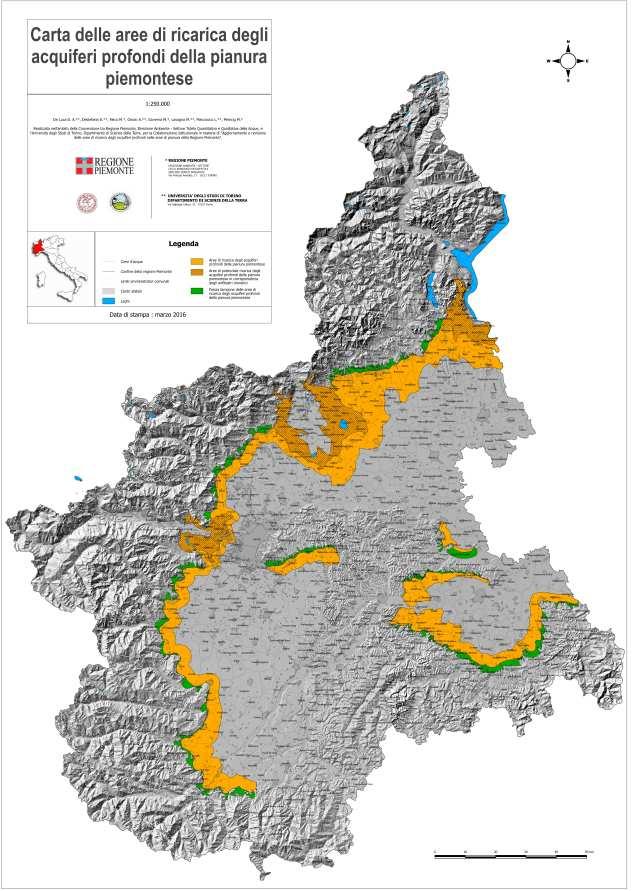 Figura 1 Aree di ricarica degli acquiferi profondi