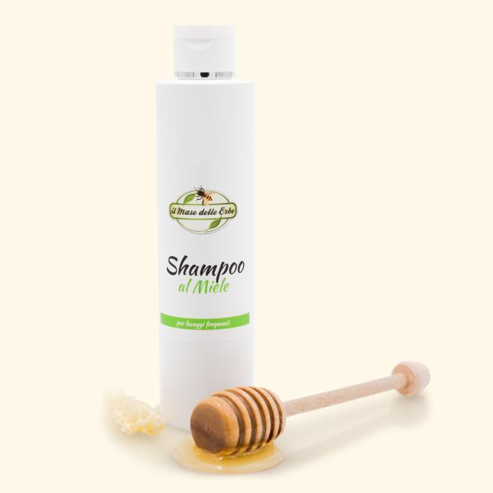 Shampoo al Miele per lavaggi frequenti 200 m Shampoo delicato, rispetta e rinforza la struttura del capello, conferendo morbidezza e luminosità. Particolarmente indicato per un uso frequente.