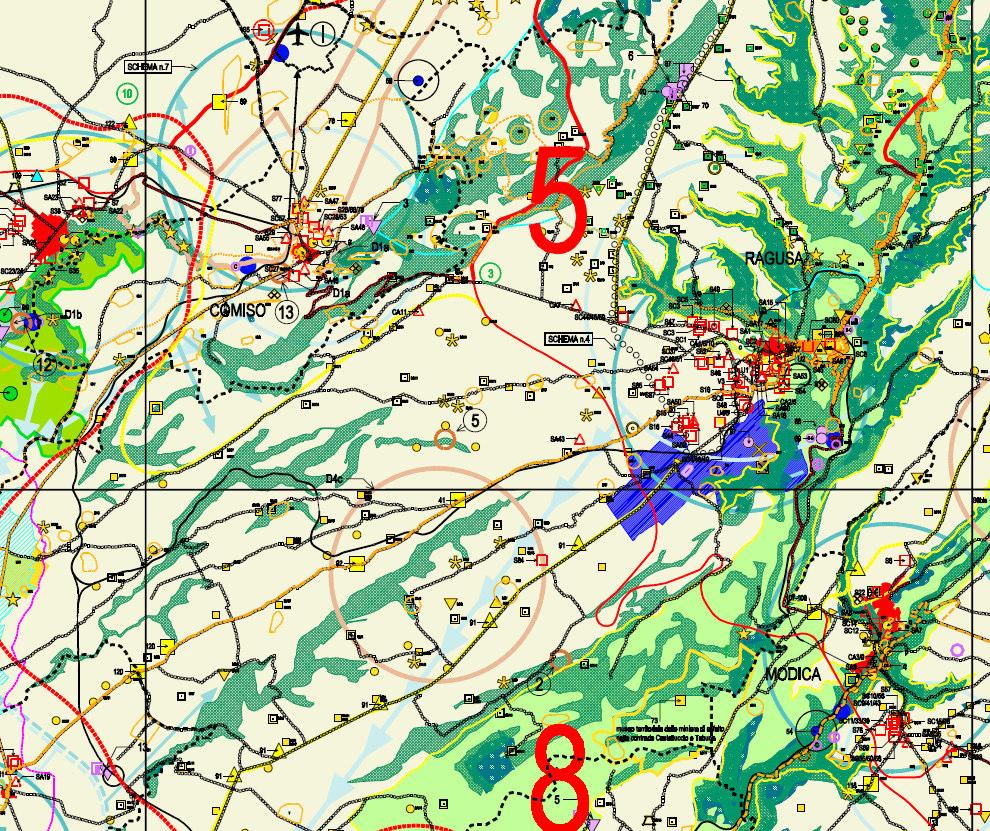 Area postazione sonda e strada di accesso Figura 6 - Carta degli Interventi e Strategie del P.T.P Ragusa 1.4.