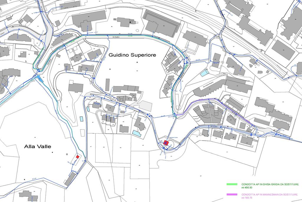 Tenuto conto degli interventi di canalizzazione previsti sull intero tratto di strada di Via Guidino, l AAP di Paradiso coglie l occasione per sostituzione le proprie condotte di distribuzione AP,