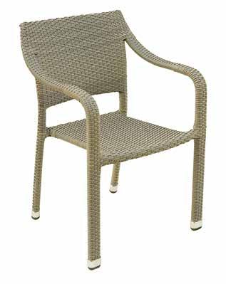 CHW 49 Sedia Malta in alluminio e wicker avana spazzolato 7 mm