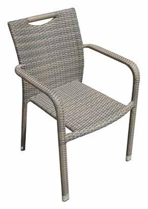 CHW 51A Sedia Calais in alluminio e wicker avana spazzolato 7 mm