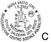 per l occasione: Annulli Speciali figurati: giorni dal 30/5 al 2/6/2003 annullo A giorno 30/5/2003 annullo B giorno 1/6/2003 annullo C 1 cartolina dedicata alla manifestazione Un Francobollo per la