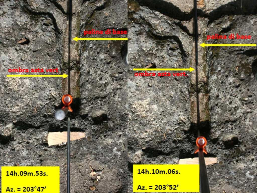 Dopo aver registrato accuratamente l istante temporale di questa sovrapposizione (14h.10m.06sec.