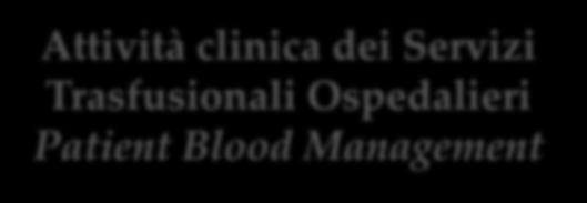 nazionale sangue Programmazione del fabbisogno di emocomponenti e di medicinali plasmaderivati (nazionale, regionale, locale) Reclutamento donatori Selezione donatori Raccolta sangue ed emocomponenti