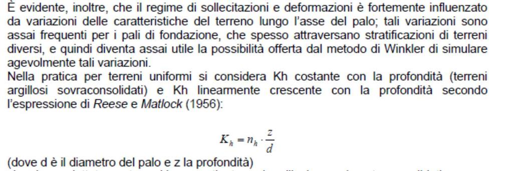 competenza dei pali per avere il carico sul singolo palo.