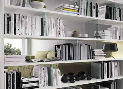 The INFINITY horizontal partition bookcase can be fulfilled with structural