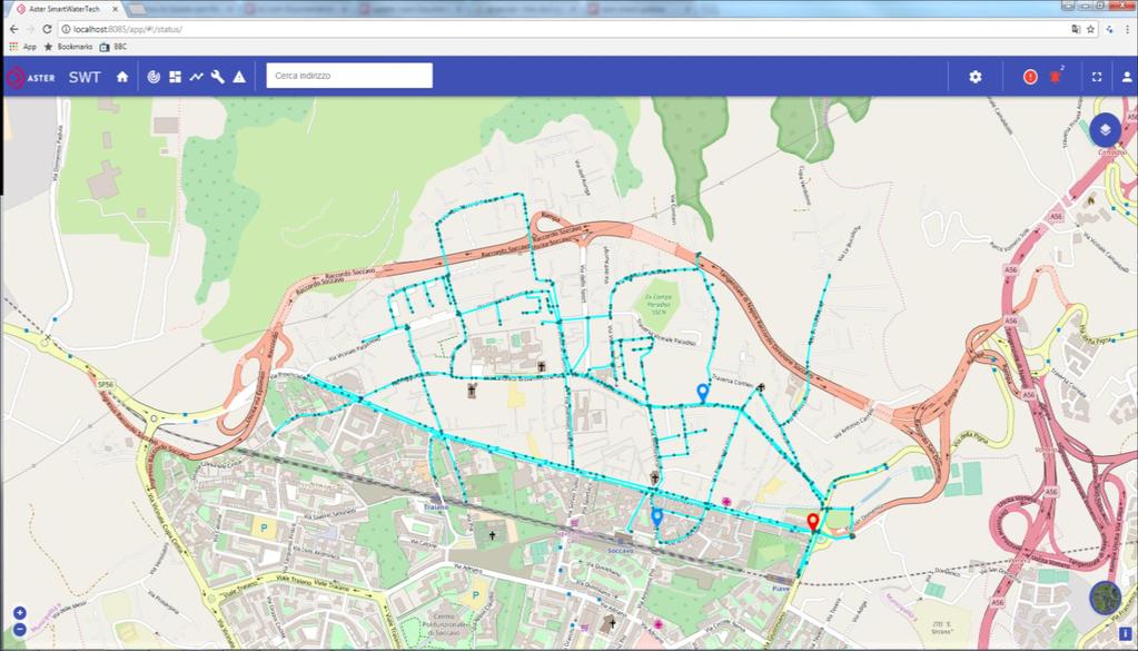 Mapping & Monitoring (1/2) -) L utente interagisce con un elemento della rete visualizzando informazioni di interesse e, ove