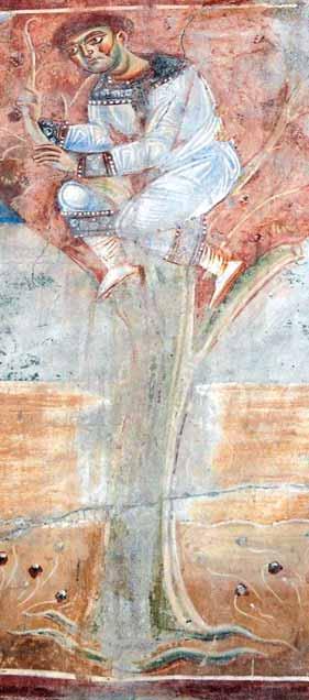 In queste pagine, alcuni affreschi della Basilica di Sant Angelo in Formis, Capua (Caserta); sotto, Gesù e Zaccheo «Che cosa è l uomo mortale, perché Tu ti ricordi di lui, il figlio di Adamo, perché