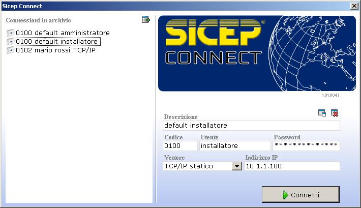 1. Descrizione Sicepconnect è un software client per PC Windows per il collegamento a centraline e periferiche Sicep.