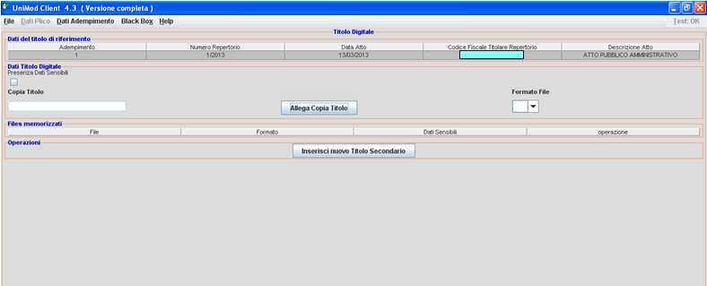 Per inserire l atto elettronico cliccare su Allega Copia Titolo File da allegare in formato P7M, no marcatura