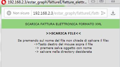 Funzionalità XML (1) : download singolo della fattura elettronica in formato XML.