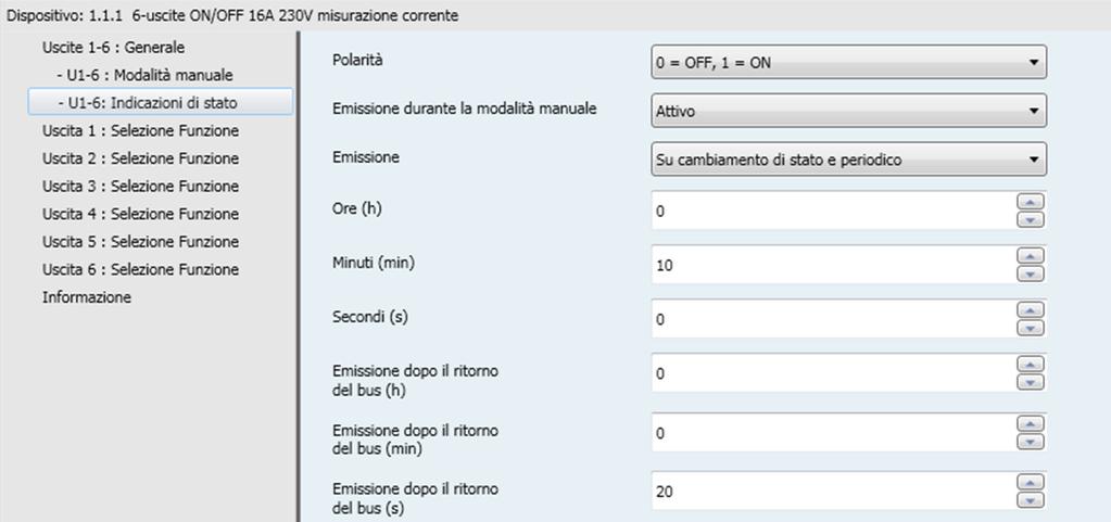 3.3 Indicazione stato La funzione Indicazione stato fornisce lo stato del contatto di uscita.