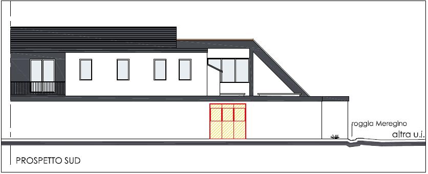 Prospetto Sud con portone oggetto di studio